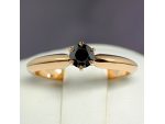 Inel de logodna din aur cu diamant negru 012DN #4