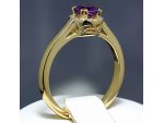 Inel din aur cu ametist si diamante 030AMDI #2
