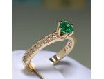 Inel din aur cu smarald  si diamante 539SMDI #2