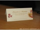 Card de masa pentru nunta cu plic de bani, cu grafica specifica de nunta ,imprimat cu numele mirilor, numele invitatului si un text de multumire. - Accesorii Petreceri #1