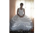 Rochie mireasa,alba din satin lucios,corset ajustabil, manusisi cerc i - Rochii mireasa #1